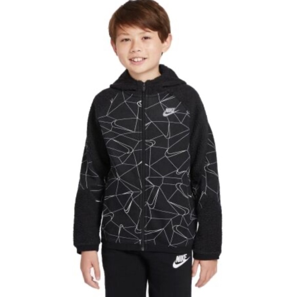 Nike Black White Fall Spring Zippered Hoodie Jacket - Picture 1 of 16